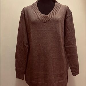 Femme Society V-Neck Brown Sweater